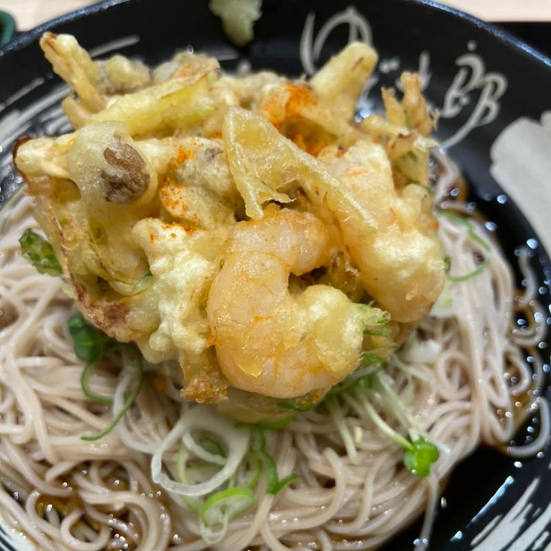 海老としめじのかき揚げそば(ゆで太郎 竹芝店)