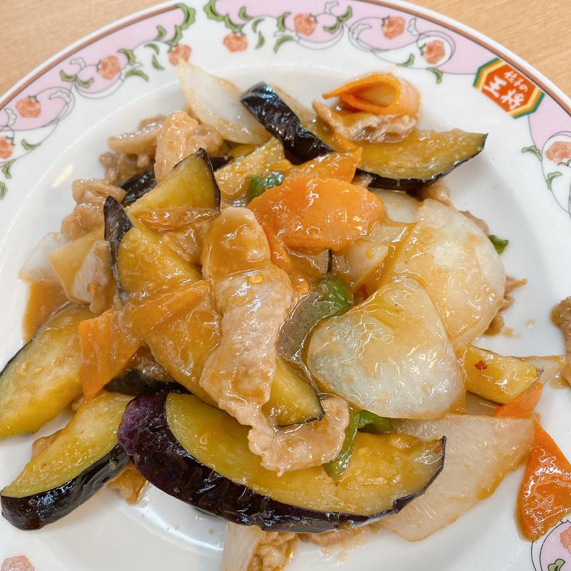 茄子炒めと餃子(餃子の王将 草津矢橋店 （ギョウザノオウショウ）)