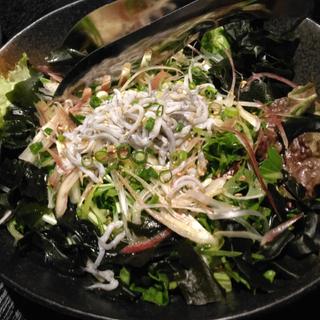 三陸産わかめとしらすの昆布茶サラダ(彩のごとく 炭火と旬菜)