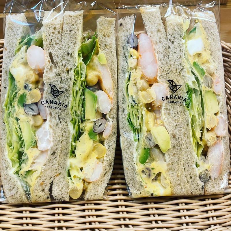 えびアボガド豆たまごサンド(Canariasandwich)