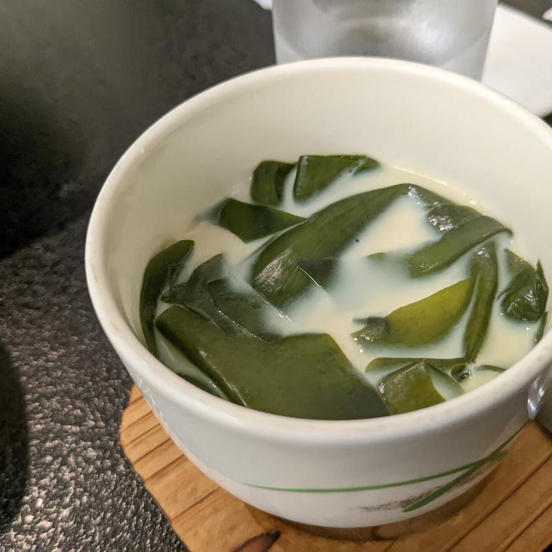 自家栽培わかめの茶碗蒸し(大船渡温泉 )