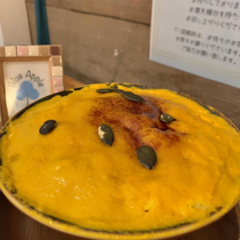 かぼちゃバニラブリュレ(かき氷専門店「Blue Apple～shaved ice Cafe～（ブルーアップルシェイヴドアイスカフェ）」)