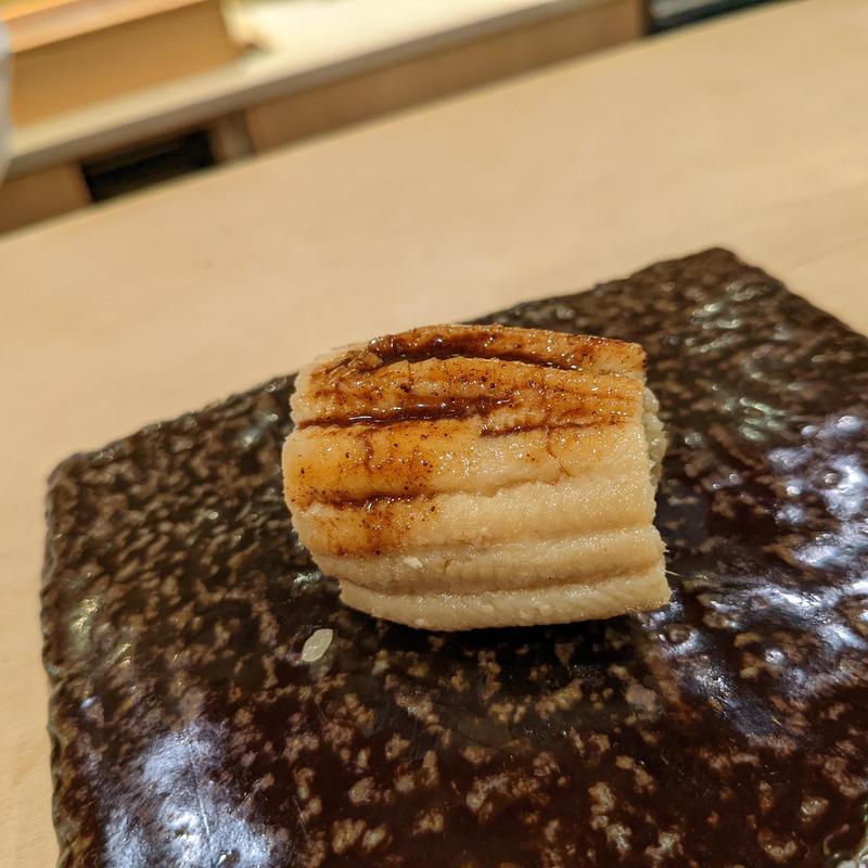 煮穴子、シナモン(変タイ鮨すがひさ)