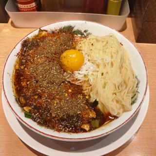 ヒヤモリ釜玉麻婆麺(ガリデブチュウ)