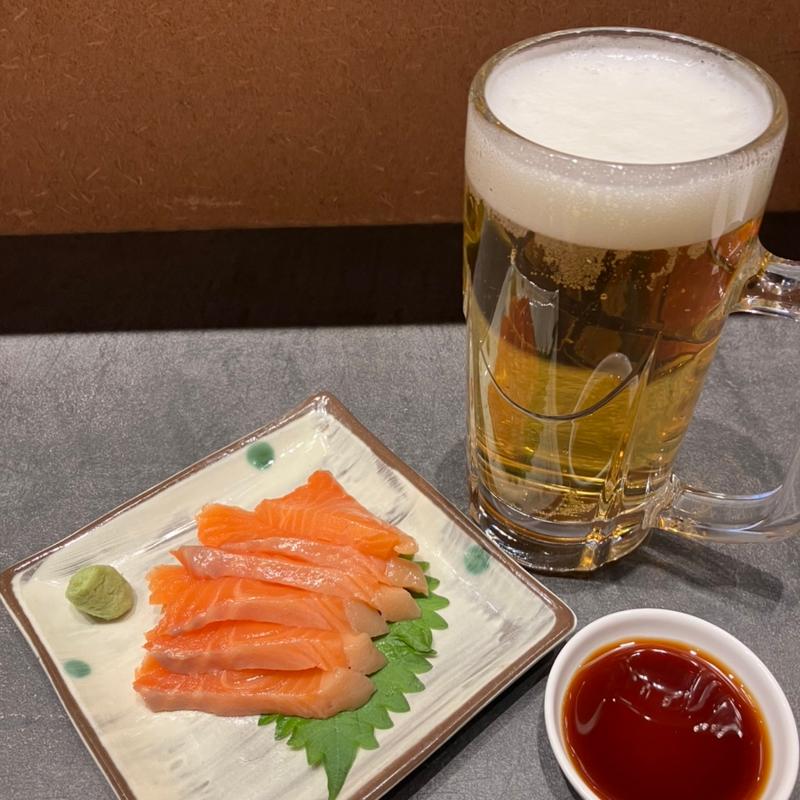サーモン刺身(蕎麦・立飲み 一味)