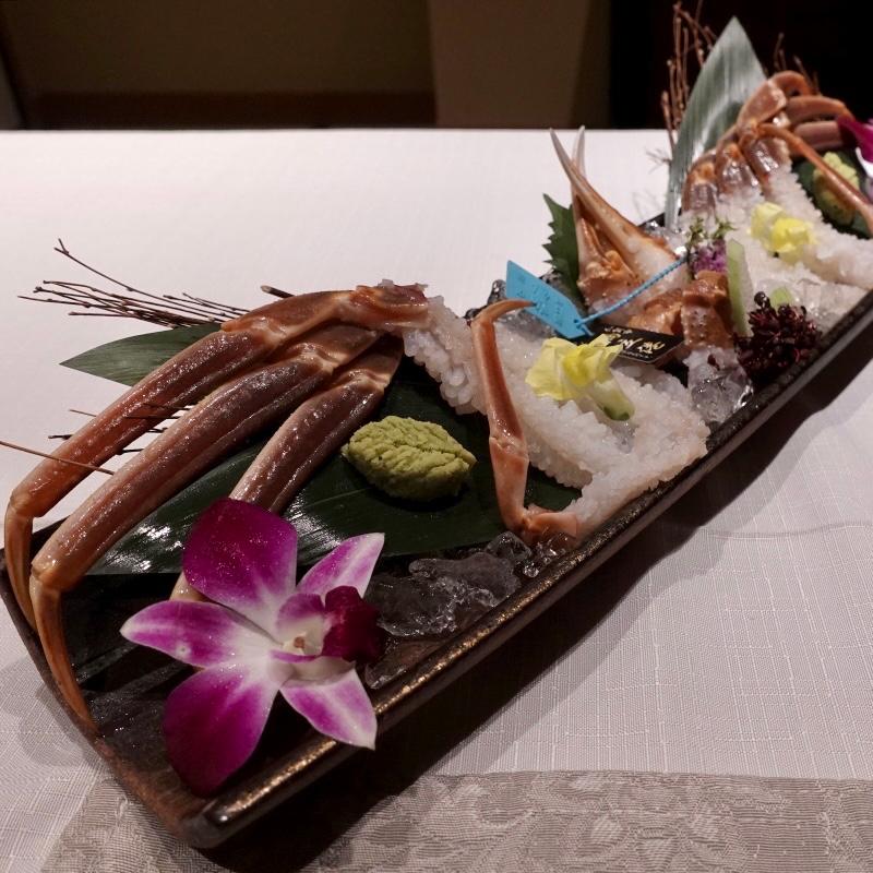 加能蟹刺し(旅亭 萬葉)