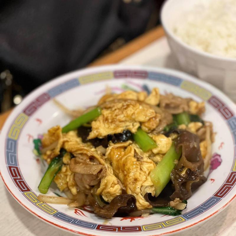 キクラゲと豚肉の玉子炒め定食(龍味 （リュウマイ）)
