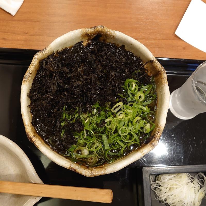 京都九条葱と房総磯のりのぶっかけそば(個室と宴会 そば 鼓堂 ‐kodo‐ 大井町本店)