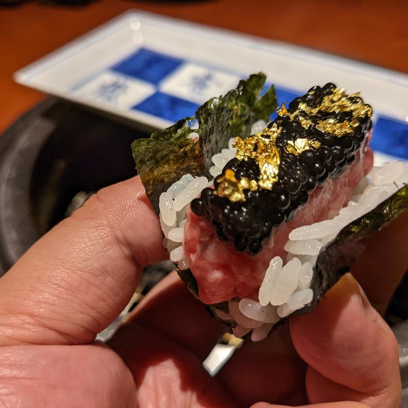 キャビア手巻き寿司(蕃 YORONIKU)