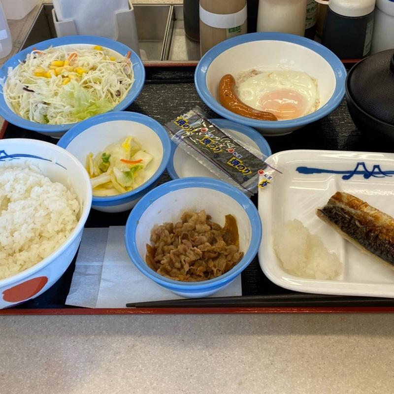 焼きさば定食、ミニ牛皿(松屋 足立保塚店 )