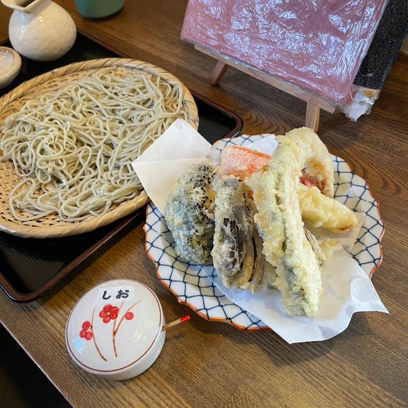 もりそば　野菜の天ぷら(まめひな)