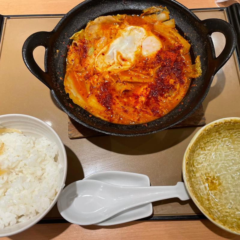 辛旨チゲ定食(やよい軒 稲毛山王店)