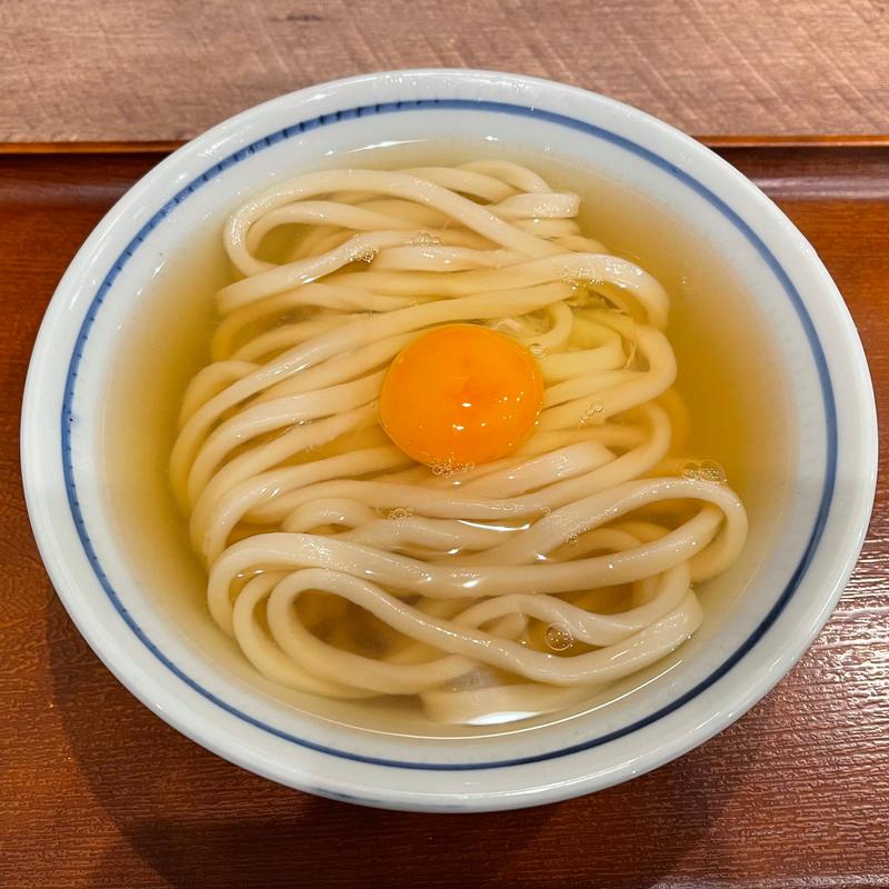 かけうどん（生卵トッピング）(香川一福 愛知 矢場町店)