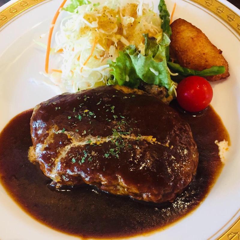 大門ハンバーグ ライスセット(宇宿洋食 大門エクスプレス)