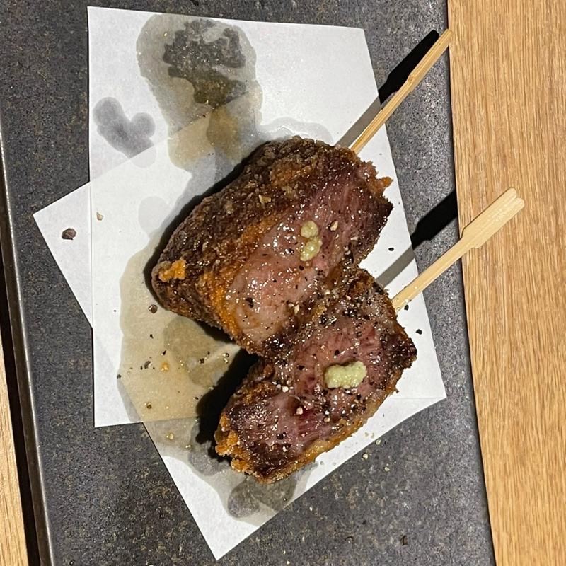 牛ざぶとんの牛カツ串(隠れ家個室ダイニング 一期 豊田店)