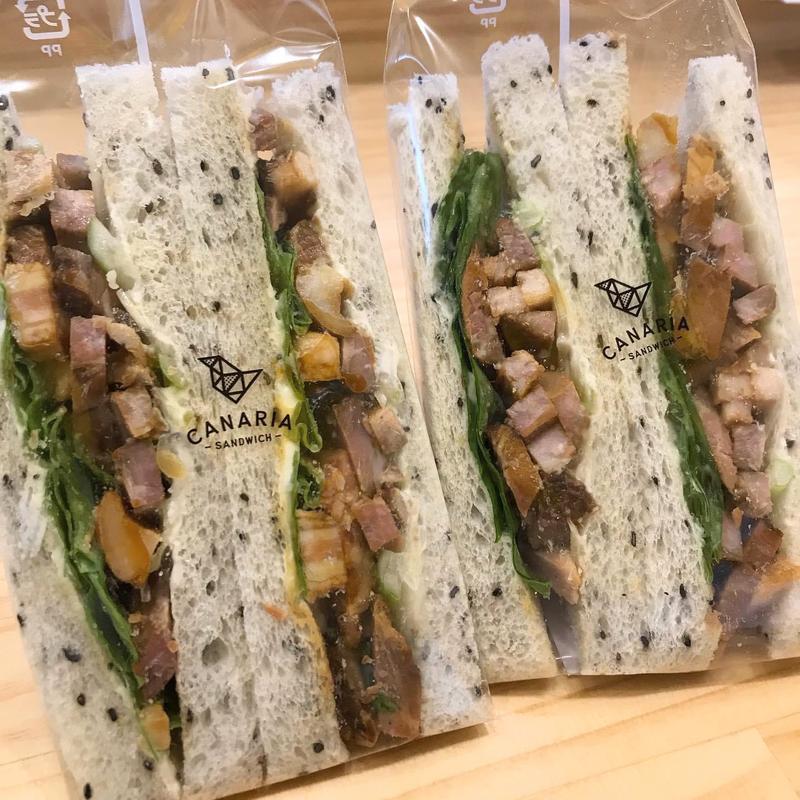 ネギチャーシューサンド(カナリアサンドイッチ曳舟店)