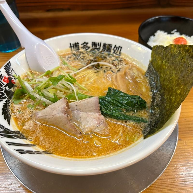 海老白湯ラーメンと明太チーズ飯のセット(ラーちゃん専門店 博多三氣 筑紫野店)