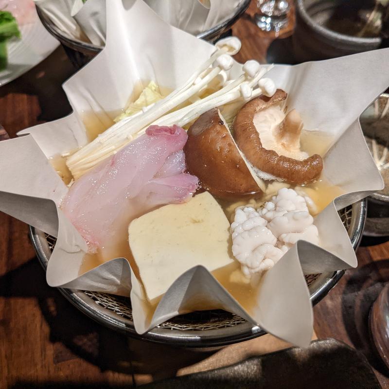 鱈の昆布〆と白子の親子鍋(まごころ いし井)