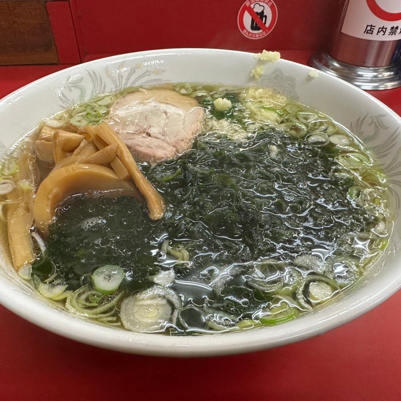 わかめラーメン＋にんにく＋大盛り(バリバリラーメン)