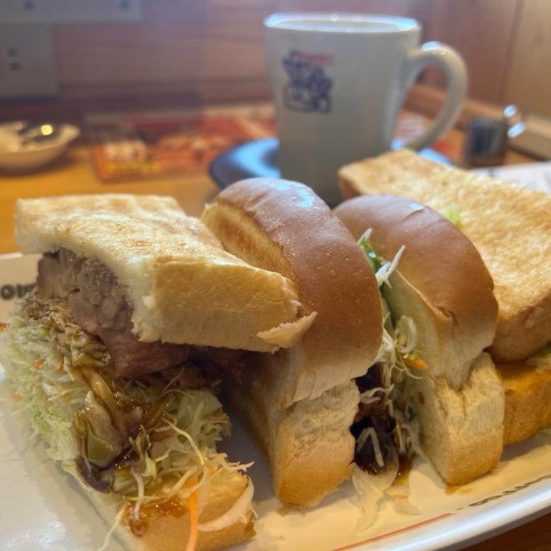 あみ焼きチキンホットサンド(コメダ珈琲+おかげ庵 駒沢公園店)