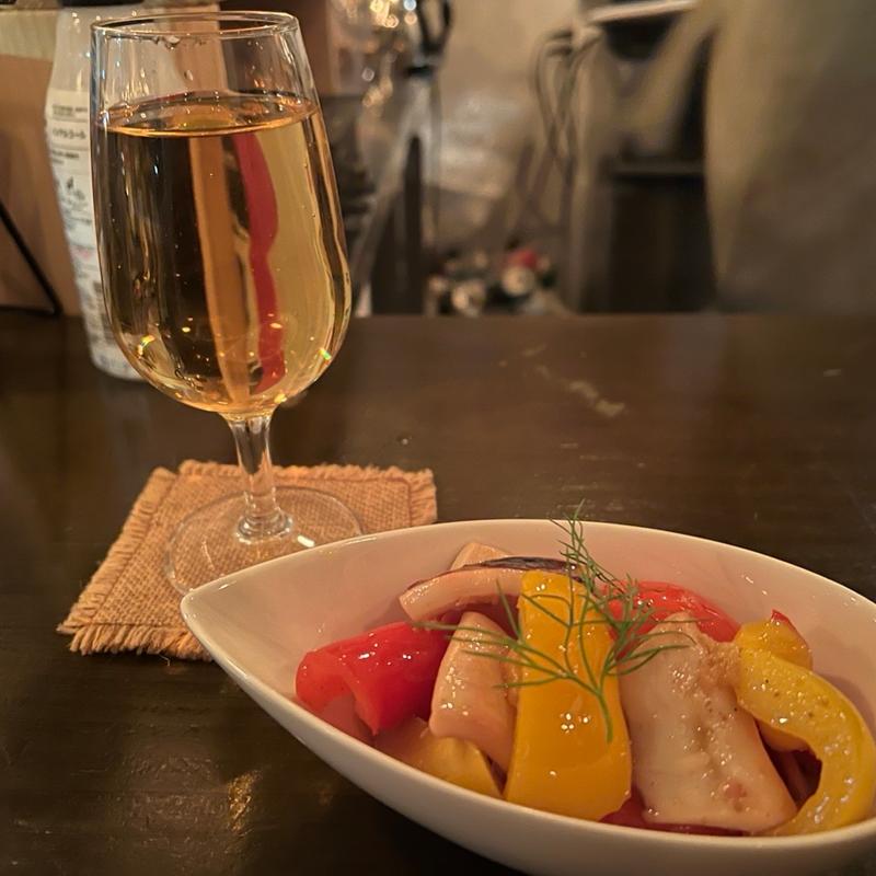 たことパプリカのマリネ(Low Alcoholic Cafe MARUKU)