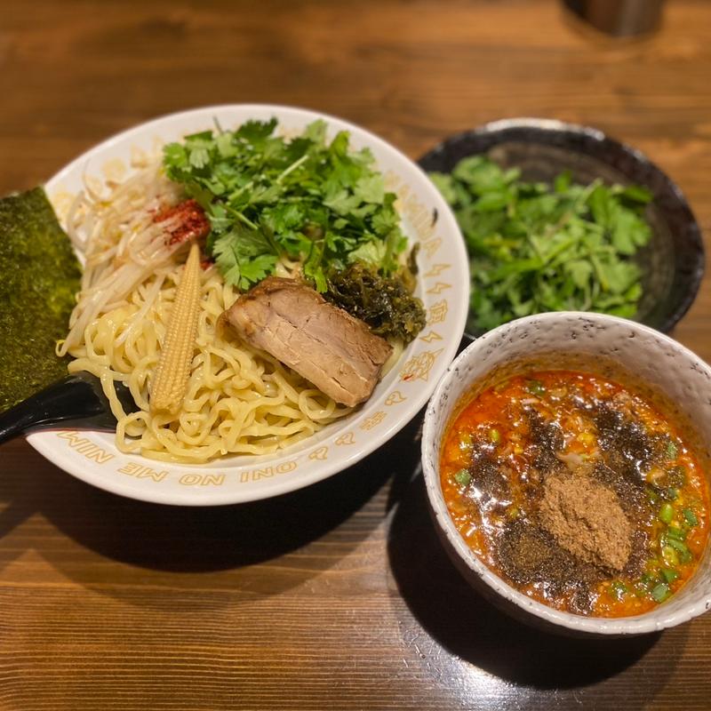 シビカラパクチーつけ麺(シビカラ味噌らー麺 鬼の目にも涙)
