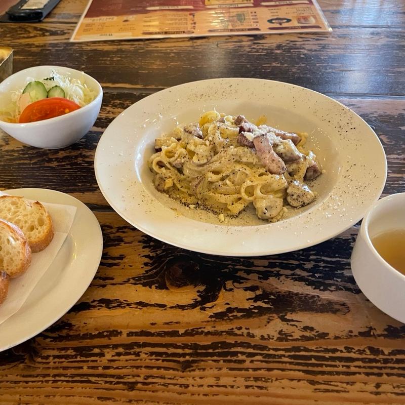 パスタランチ　期間限定カルボナーラ(ランチョ・エルパソ )