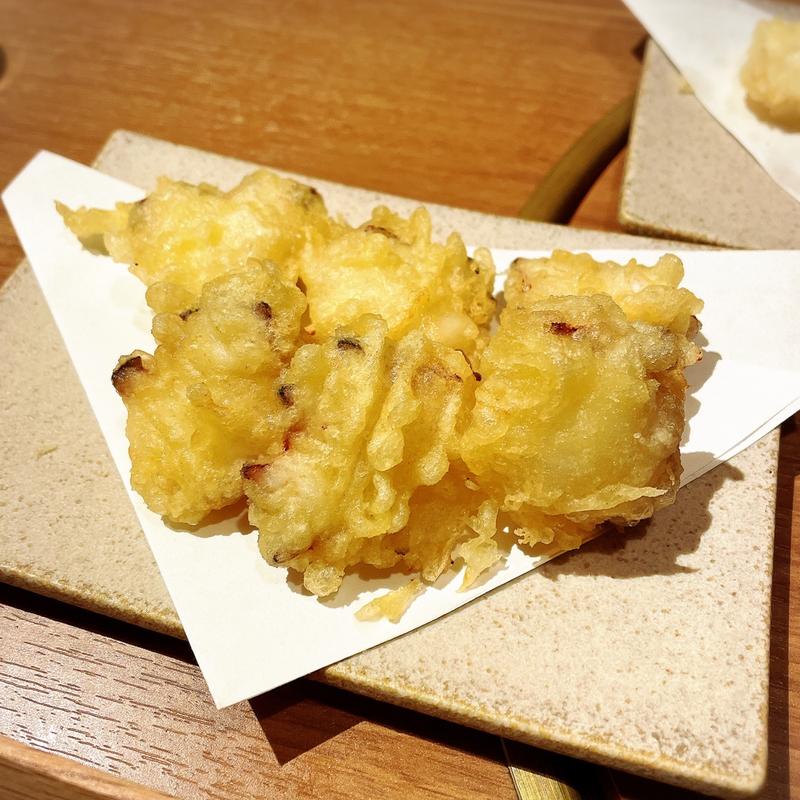 北海タコの天ぷら(肉やきとだしと博多うどん中目黒はし田)