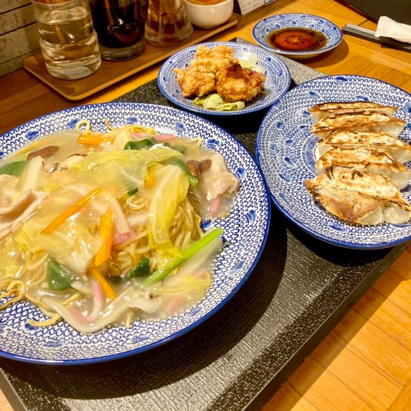 名物あんかけ焼きそば餃子セット(あんかけ焼そば・陳麻婆豆腐 STORM 京橋店)