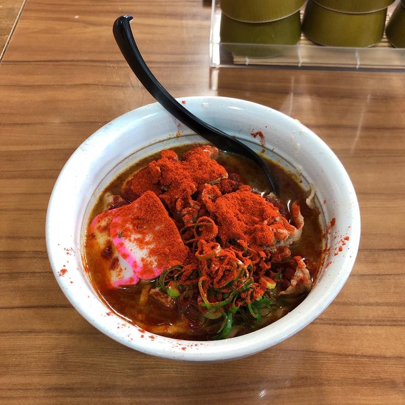 赤らーめん(鶏骨らーめん 新参者 （shinzanmono）)