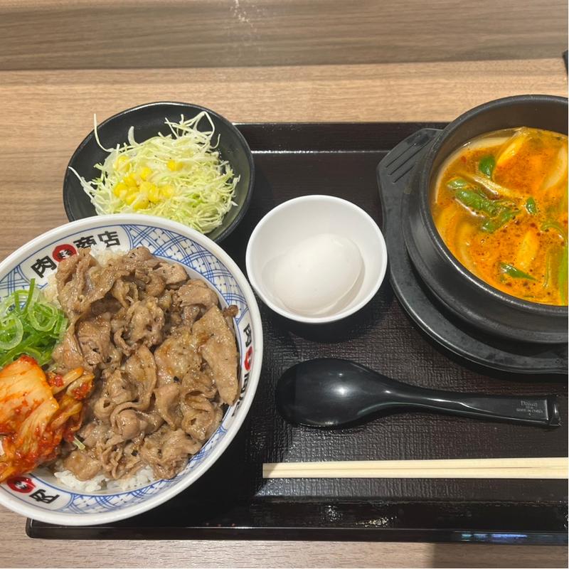 カルビ丼（小）スンドゥブセット(肉問屋肉丸商店 イオンモール上尾)