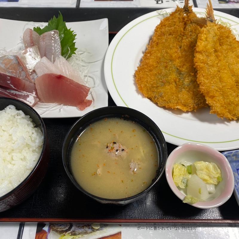 アジフライBセット(お食事処 船よし)