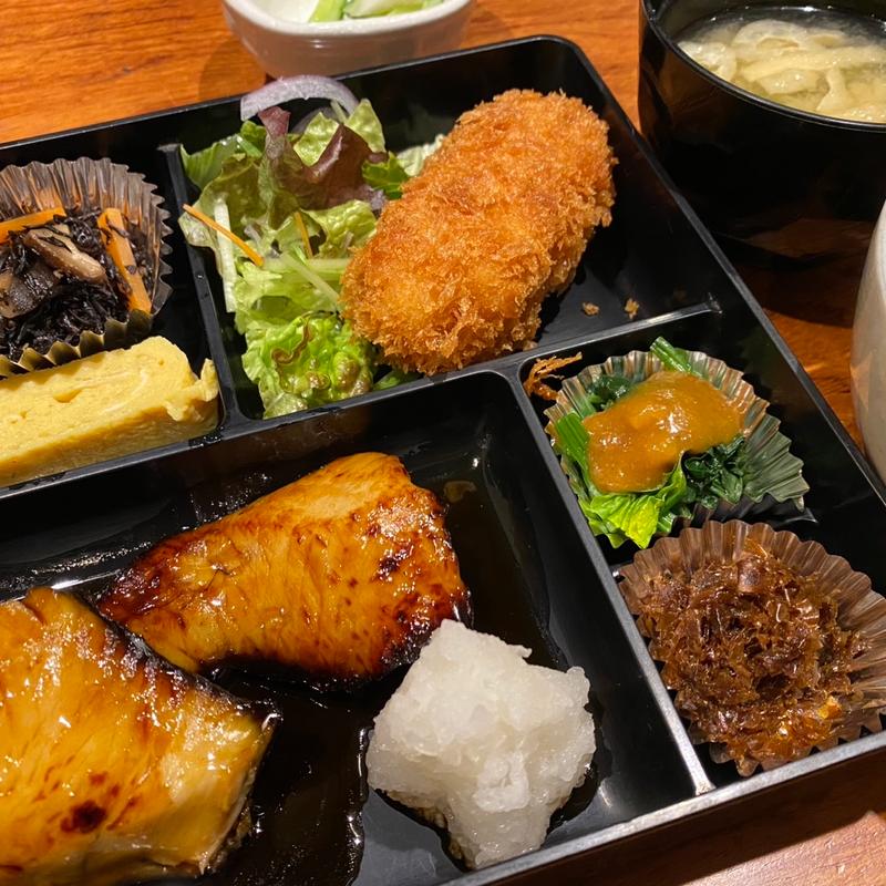 クリームコロッケと目鯛の照焼(むつ湊)