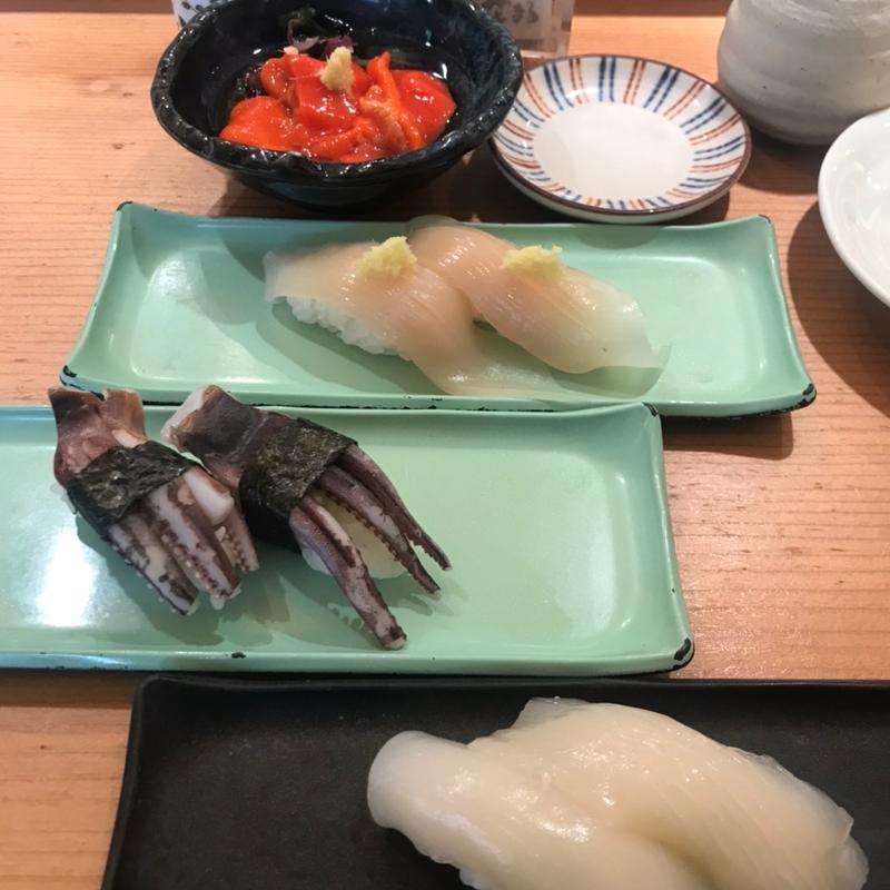 ほや酢、イカ握り(四季 花まる 時計台店)