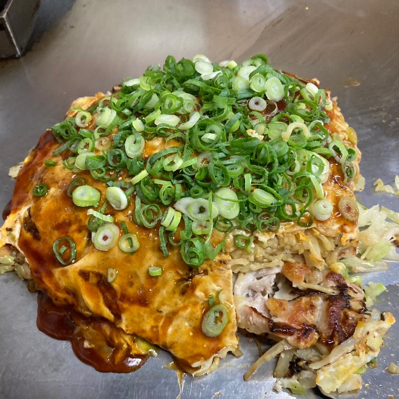 そばの肉卵ダブルイカ天(お好み焼 ぐん)