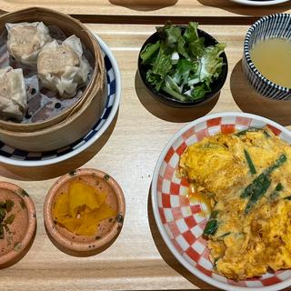 ニラ玉と焼売定食(だるま焼売 福島店)