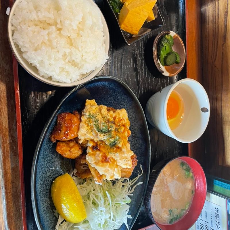 チキン南蛮定食生卵トッピング(かしわ家 )