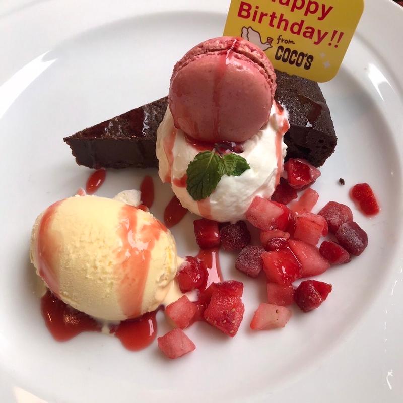 誕生日デザート(ココス 高萩店)