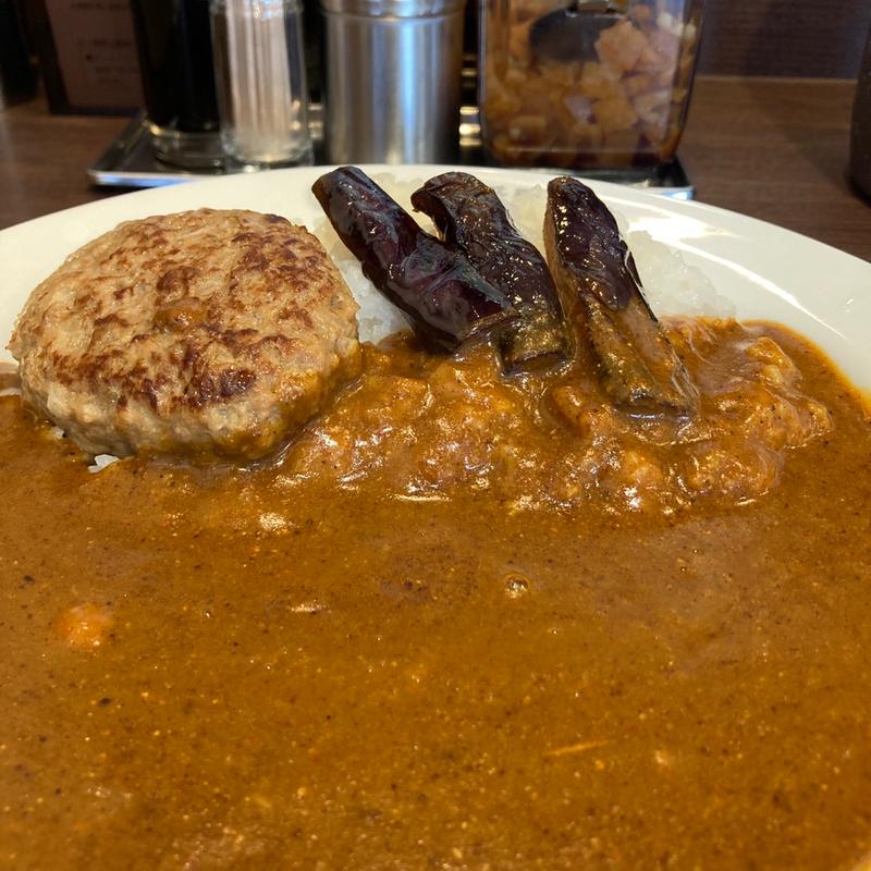 ポークカレー10辛ハーフナスハーフハンバーグ(カレーハウス ＣｏＣｏ壱番屋 府中四谷店 （カレーハウス ココイチバンヤ）)