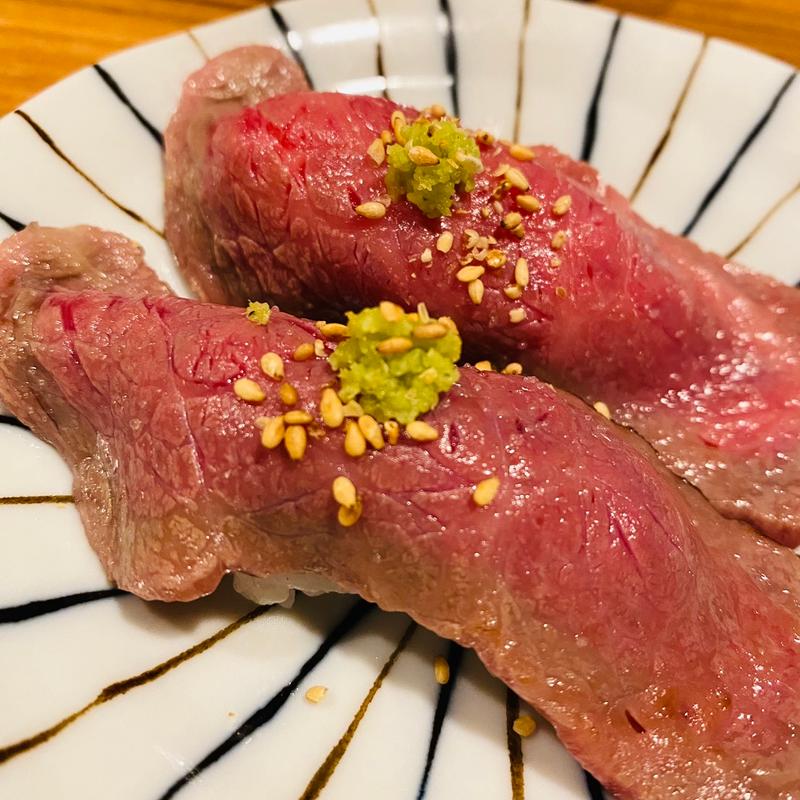 和牛炙り寿司(焼肉なが井 門前仲町)