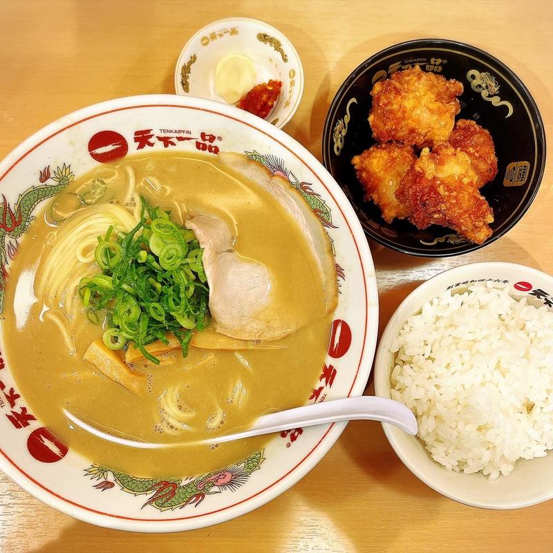 こってり唐揚げ定食（ライス小付き）(天下一品 恵比寿店)