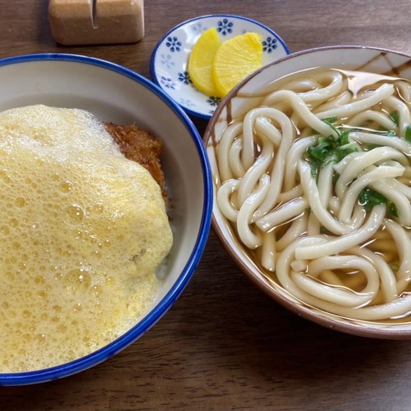 カツ丼とうどん(手打うどん 朝日屋)