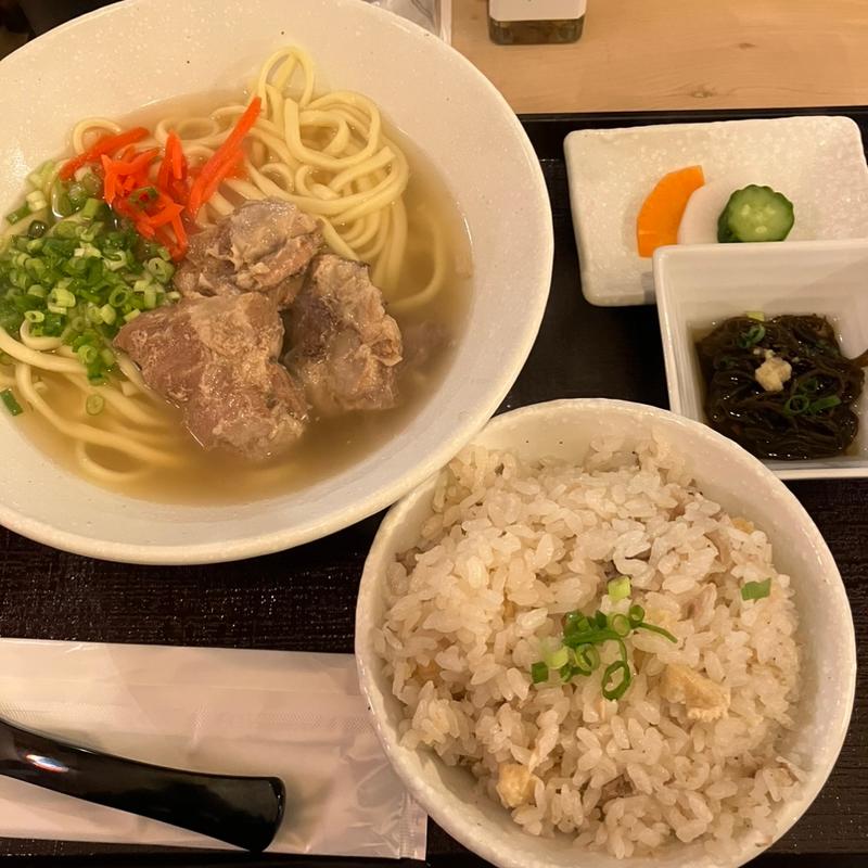 ソーキそばセット(力也商店)