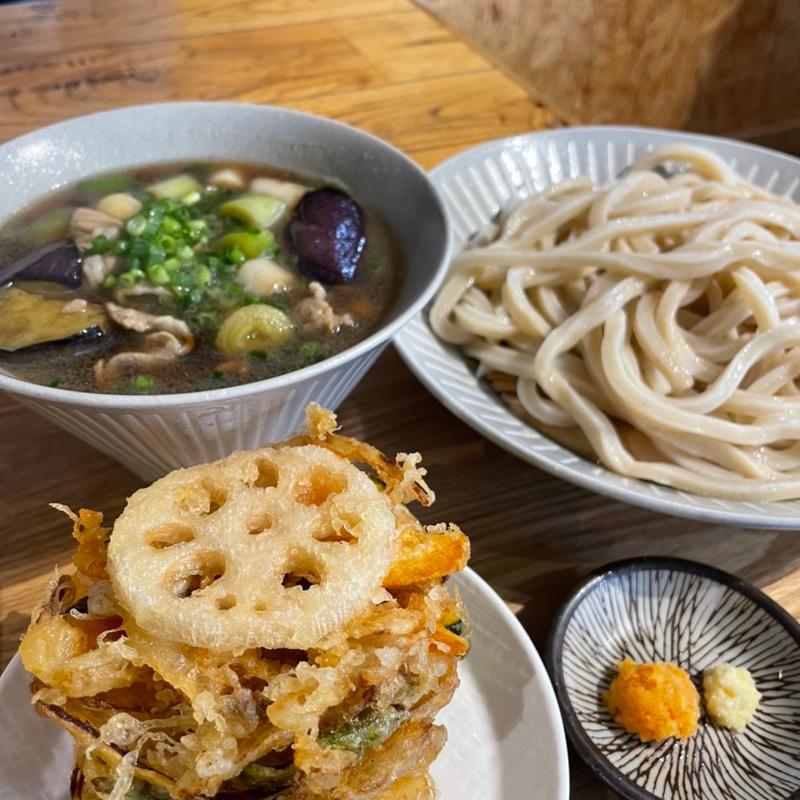 揚げナス肉汁うどん(武蔵野うどん　五六)