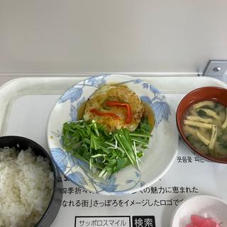 日替わりすずらん定食（鶏と豆腐のハンバーグ）(札幌市役所地下食堂)