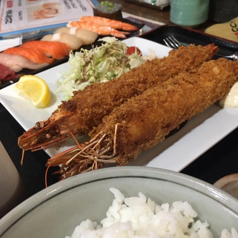エビフライ定食(食堂　お魚直売所)