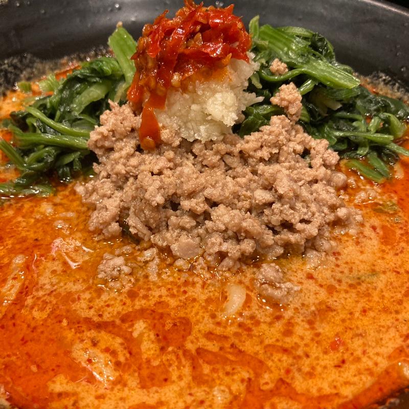 阿修羅＋ほうれん草(地獄の担々麺 護摩龍 百人町総本山)