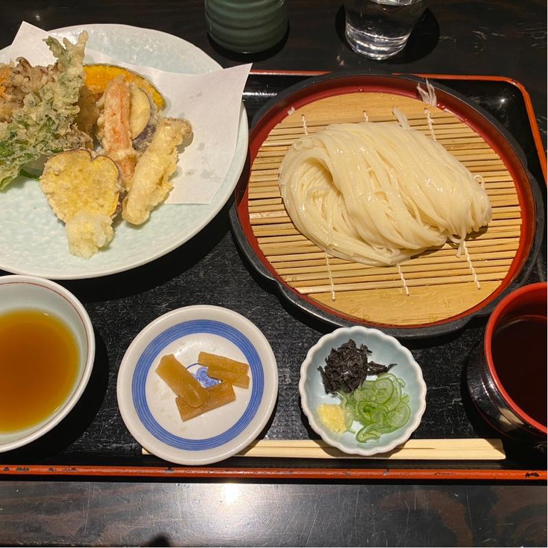 野菜天ぷら冷やしうどん(伝承の味処 無限堂 大町本店 )