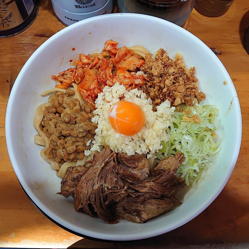 限定麺　ブタキムチ納豆アブラソバ(ラーメン豚39 大井町店)