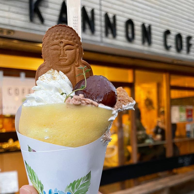ほうじ茶とモンブランのクレープ(KANNON COFFEE kamakura)